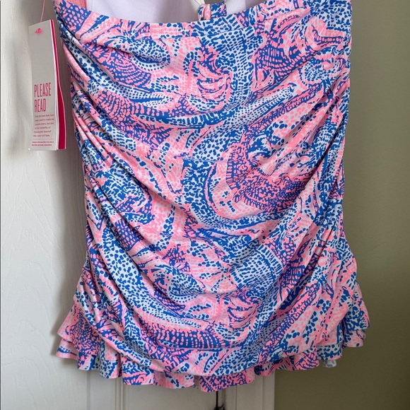 Lilly Pulitzer Carmen Ruffled Tankini Coastal Blue Maybe Gator Size 8 NWT - Picture 10 of 13